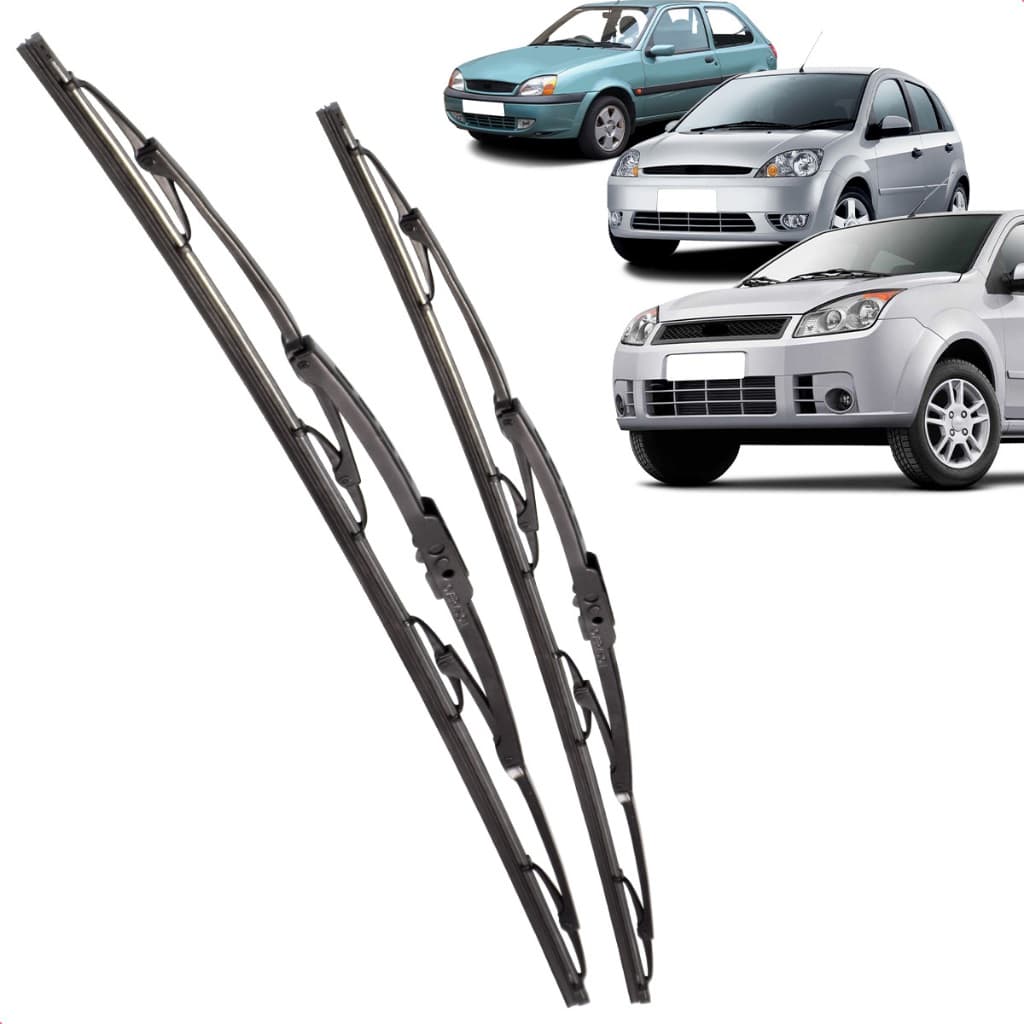 Par Palheta Dianteira Limpadora de Para-brisa Fiesta Hatch Sedan 2002 a 2010 de Ferro