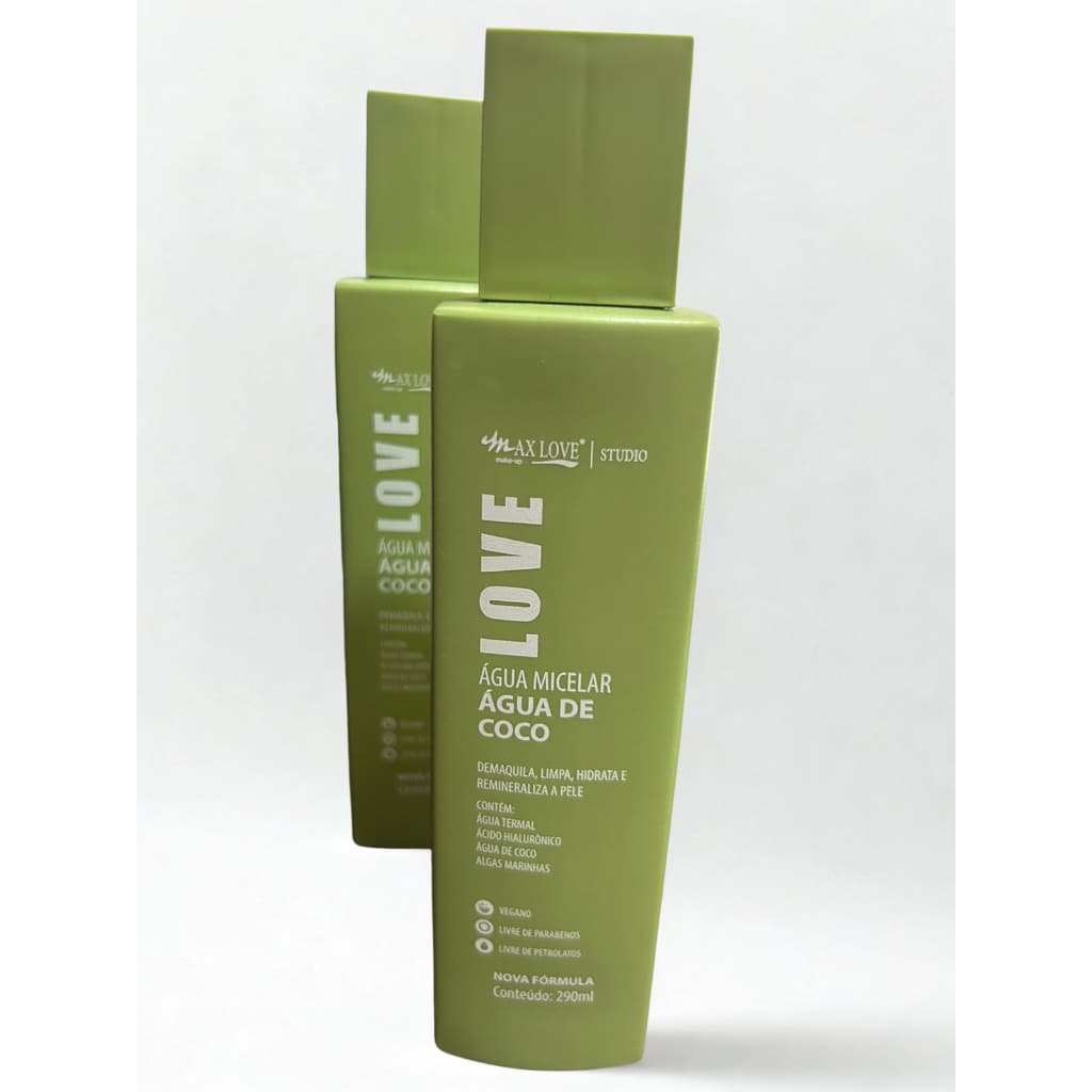 Água Micelar Max Love Água de Coco 290ml – Vegana, Hidrata, Limpa e Demaquila