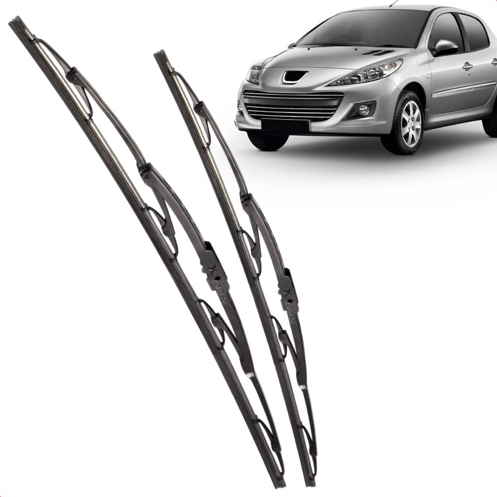 Par Palheta Dianteira Limpadora de Para-brisa Peugeot 207 2008 a 2012 de Ferro
