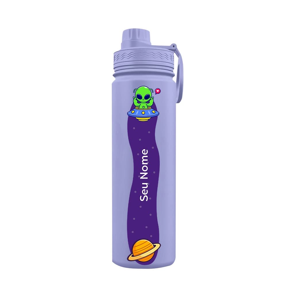 Garrafa Térmica Fresh Com Alça Personalizada Alien Com Nome