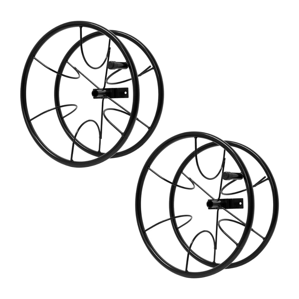Suporte Para Mangueira Giratório Enrolador de Borracha Jardim Reforçado 2 Unidades Com Kit Instalação