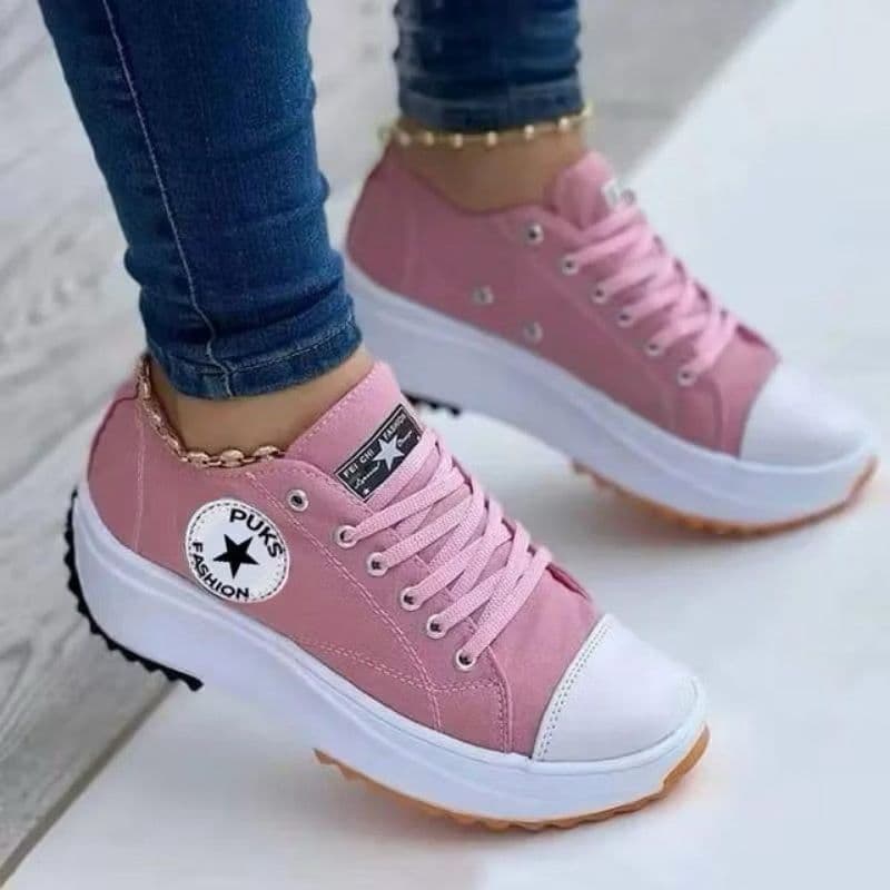 Tenis Feminino Casual Plataforma Estrela Star Blogueirinha Super Leve