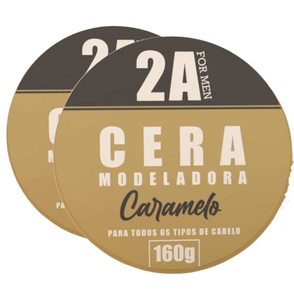 2 Cera Modeladora Caramelo 2A For Men 160g Proteção termica