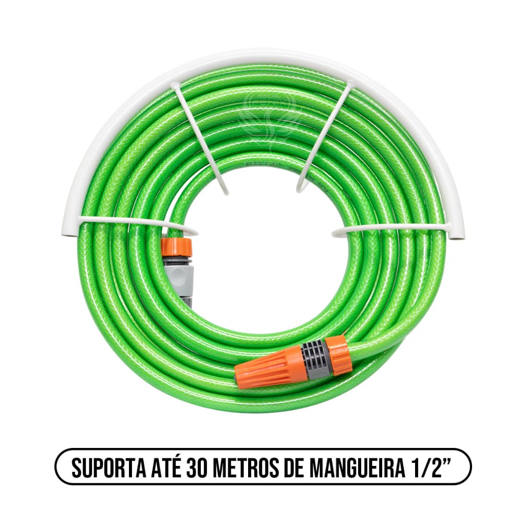 Suporte Mangueira Borracha de Jardim Enrolar Fixo Parede Tubo Reforçado Com Parafusos e Buchas