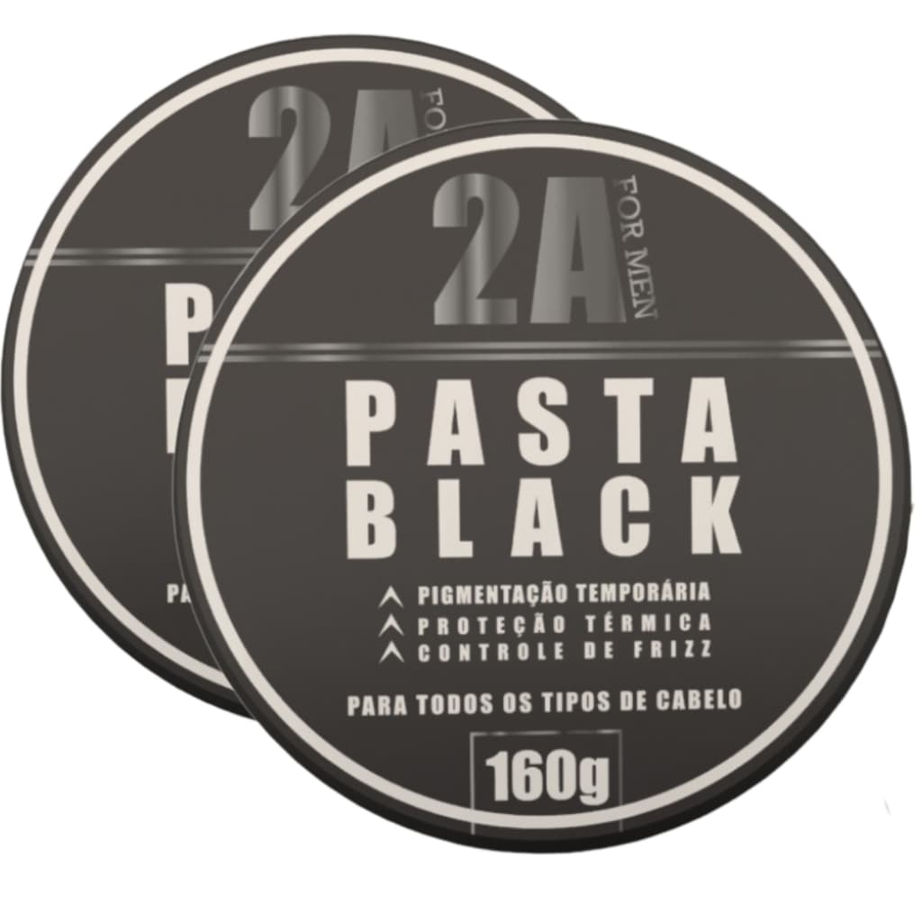 2 Pasta black 2a For men 160g Pigmentação temporária + controle de frizz + proteção térmica