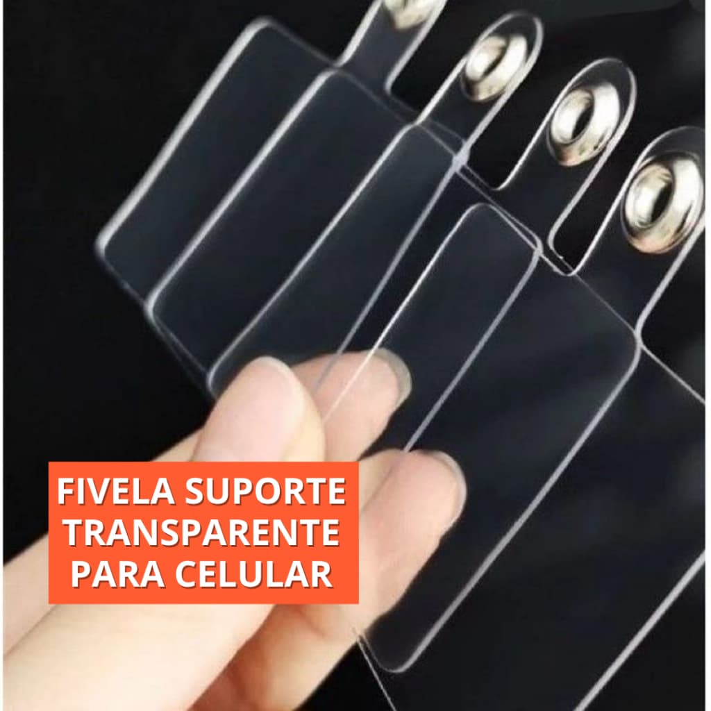 Suporte Transparente Cartão para Celular Adaptador Cordão Corda Cinto de Pendurar Durável