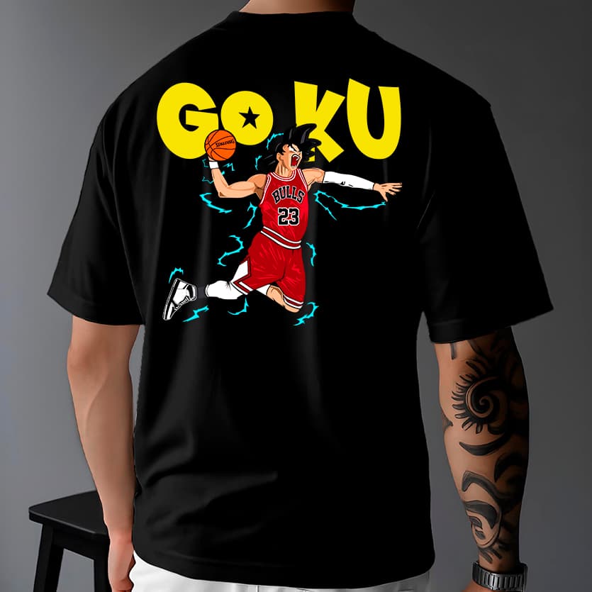 Camiseta Goku Basquete | Moda Anime Streetwear Criativa | Camisa Adulto Infantil e Plus Size