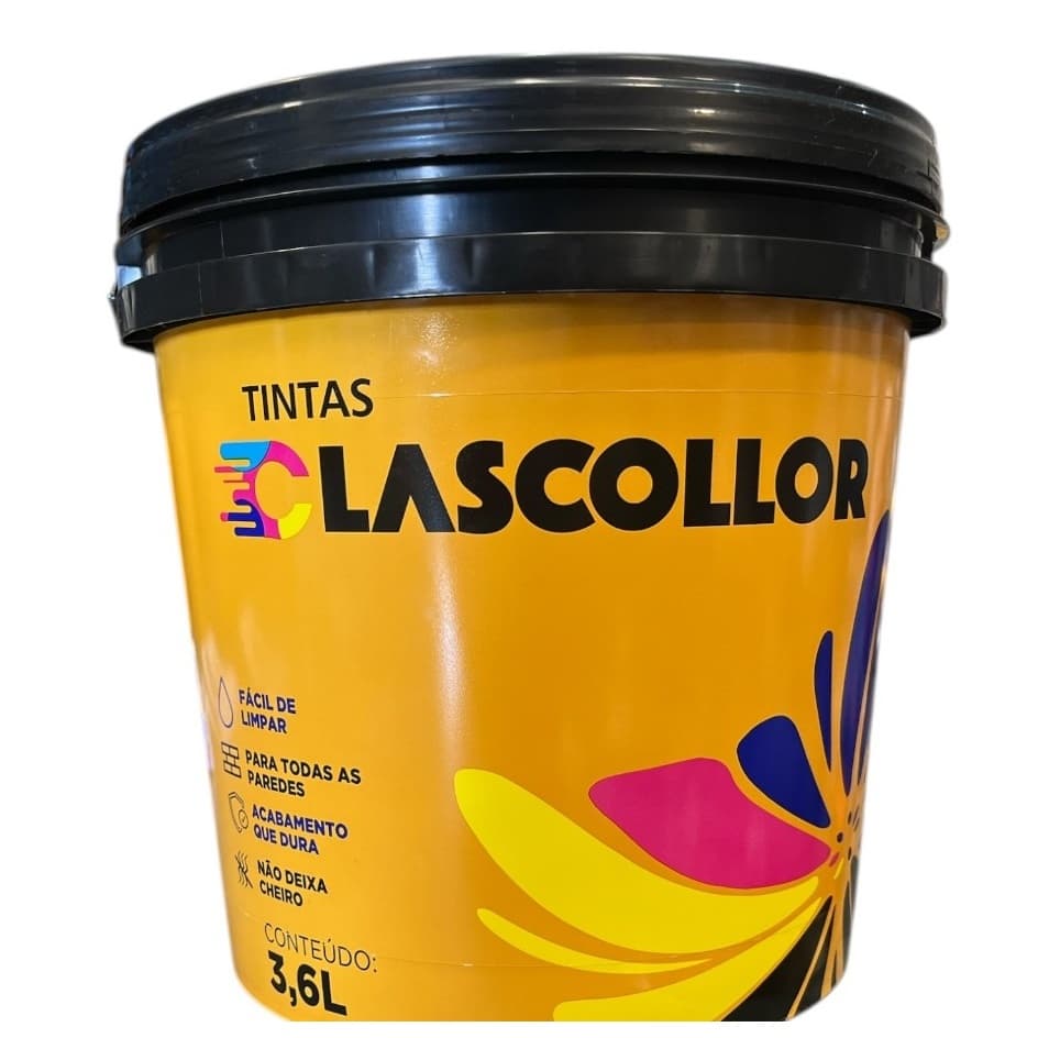 Tinta Acrílica Semi Brilho Clascollor 3,6L Cores Variadas Alto Rendimento Lavável