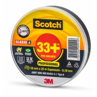 Fita Isolante 3M Scotch 33 Plus Profissional 19mm Escolha Tamanho 5m 10m 20m Alta Resistência