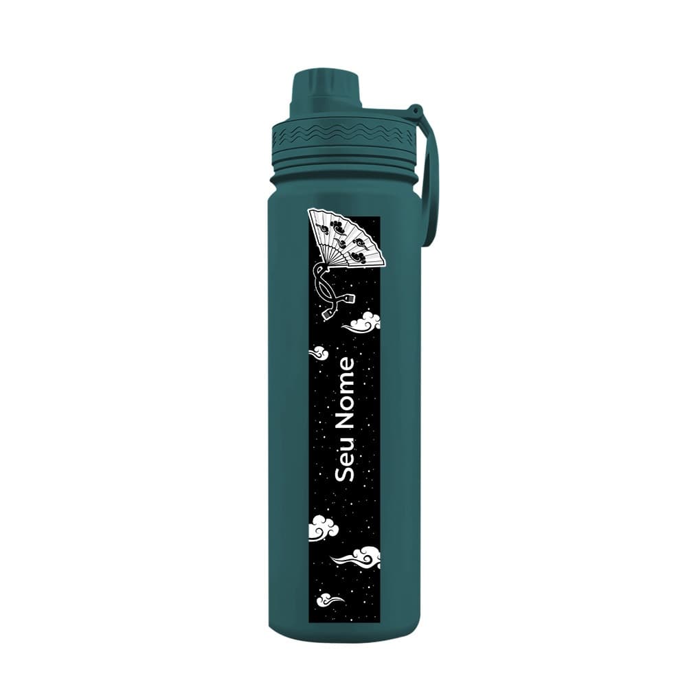 Garrafa Térmica Fresh Com Alça Personalizada Leque Oriental Com Nome