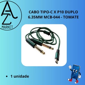 CABO TIPO-C X P10 DUPLO 6.35MM MCB-044 - TOMATE