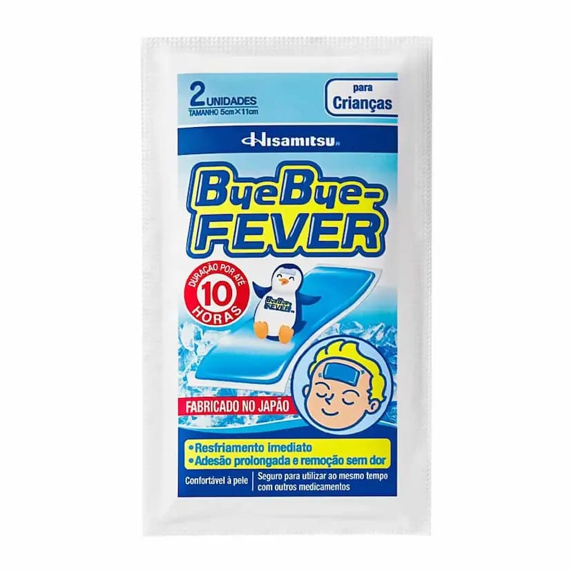 Adesivo Alívio Da Febre Bye Bye Fever Crianças 2 Unidades similar xô febre