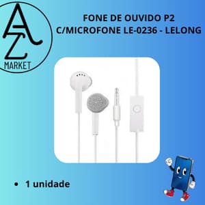 FONE DE OUVIDO P2 C/MICROFONE LE-0236 - LELONG