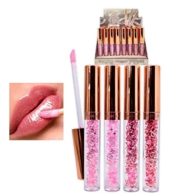 LIP GLOSS LABIAL PRO CARNAVAL GLITER GLITTERY GLAMUROSO LIPS PINK 21