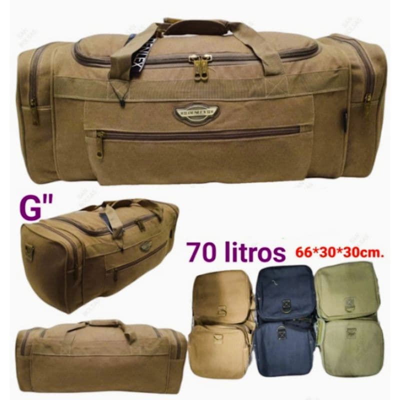 Bolsa Sacola De Viagem Lona Reforçada De Mão Grande 70L 0138