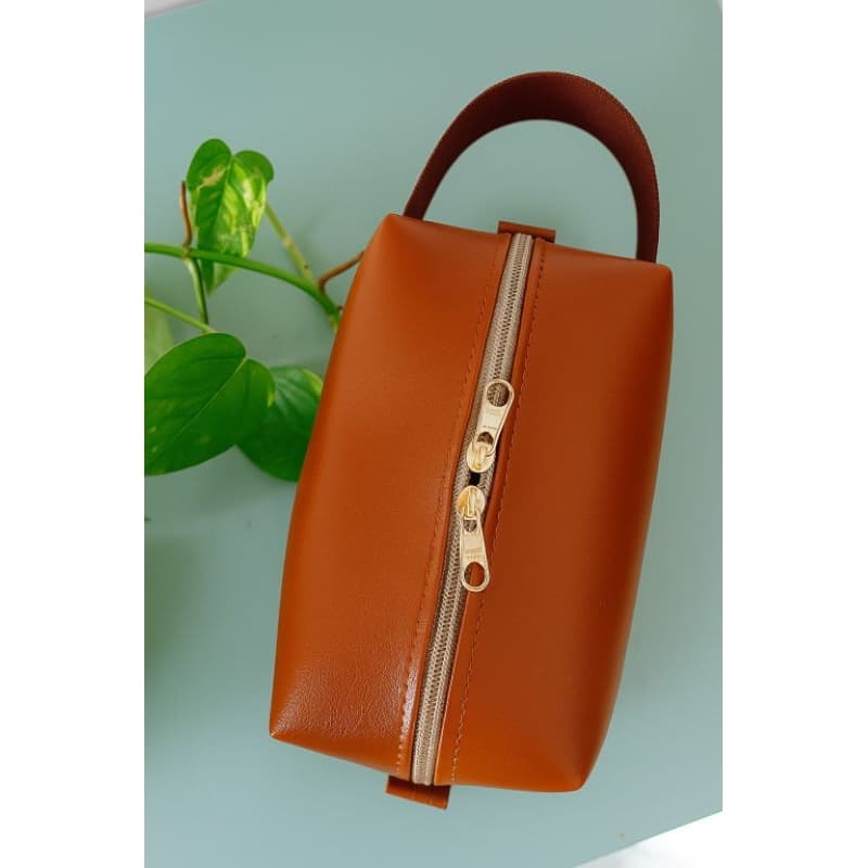 Necessaire Couro sintético Masculina Feminina Unissex Presente pai