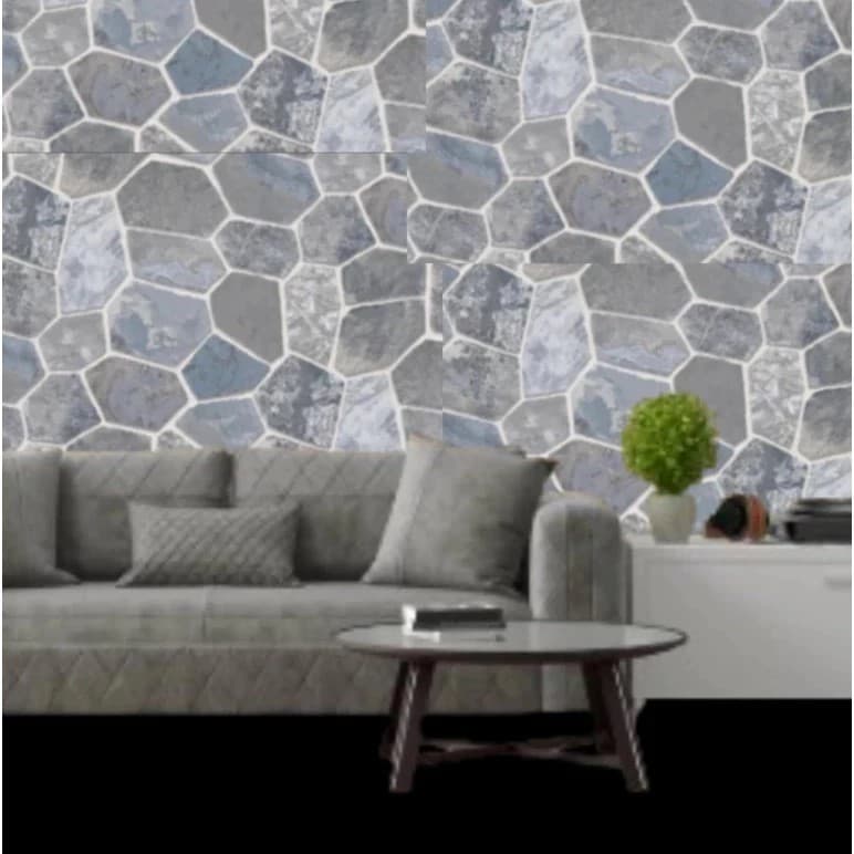 Papel de Parede 5MX45CM PVC Pedras Cinzas