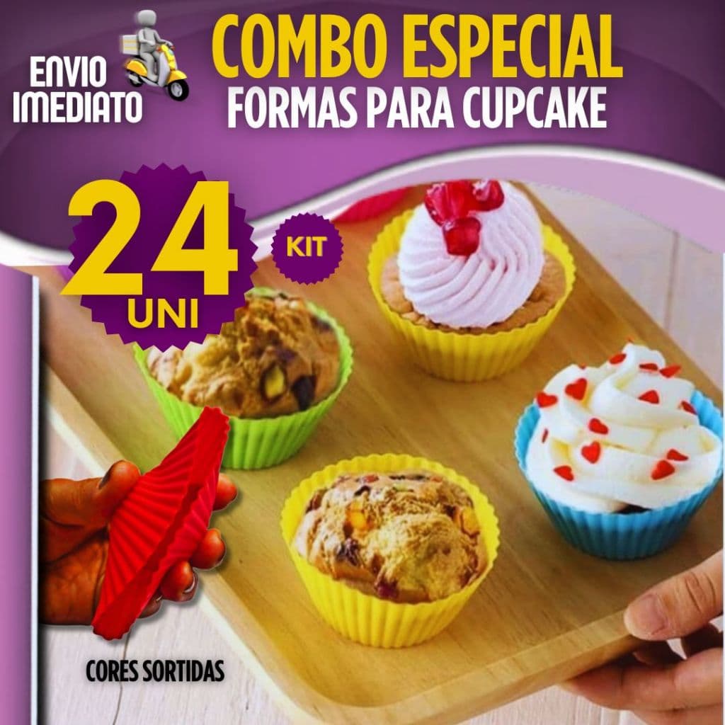 Forma de Cupcake 12/24 Peças Silicone Forminhas Mini Bolinho Forma Cupcake Forma Multiuso Air Fryer