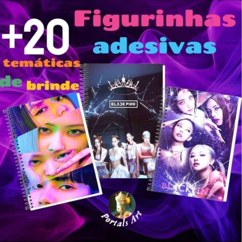 Caderno Blackpink A4 +20 Figurinhas de brinde
