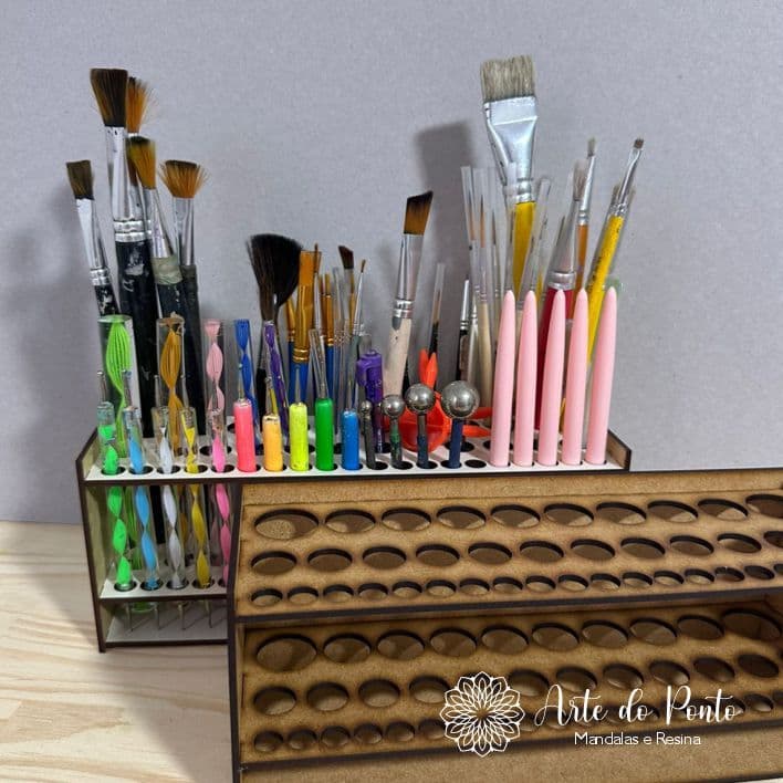 🖌️ Organizador Porta Pincéis em MDF 25cm