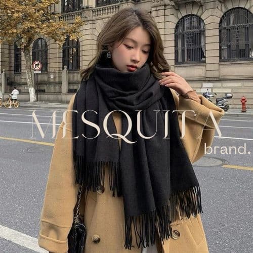 Cachecol Cashmere Lenço Echarp Preto Marrom e outros Unissex Moda Outono Inverno dupla face Premium