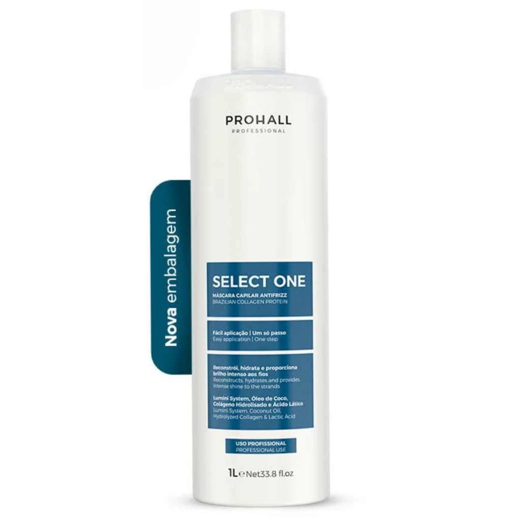Prohall Select One Escova Progressiva Mascara Capilar Original Passo Unico Sem Formol 1 Litro