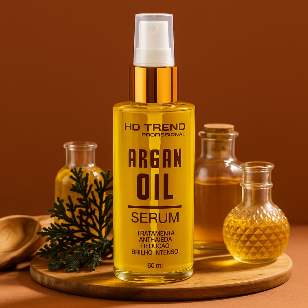 Sérum Capilar Argan Oil Profissional 60ml Brilho Intenso Hidratação Antifrizz Proteção Térmica