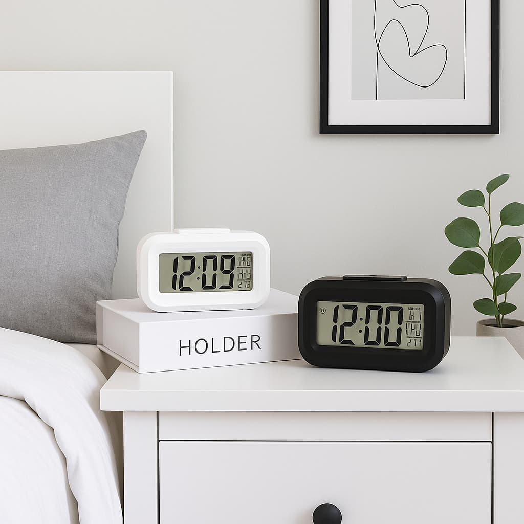 Mini Relógio Digital com Led Sortido Portatil Temperatura Para Decoração de Quarto