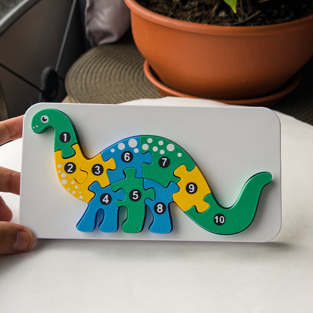 Quebra-Cabeça Dinossauro Colorido Educativo e Divertido