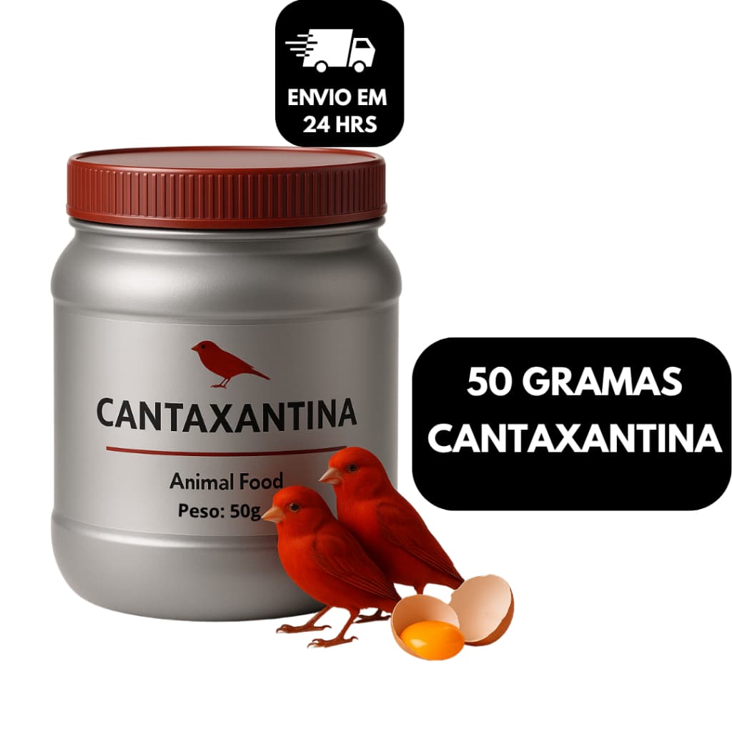 Cantaxantina Pura - 50g - Pigmento Importado para aves  e ovos