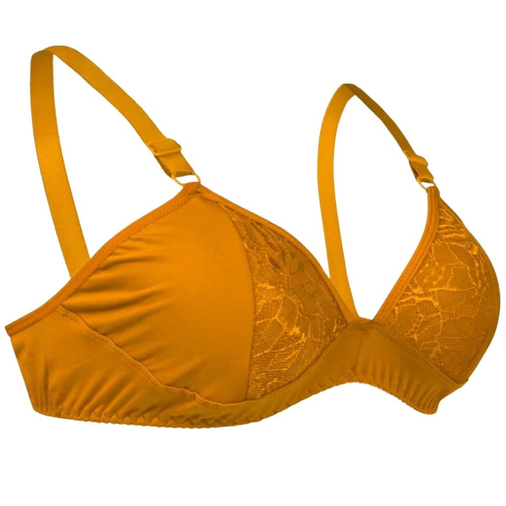 Kit 3 Peças Sutiã Sem Bojo Tecido Lycra Com Renda Senhora Forrado Adulto
