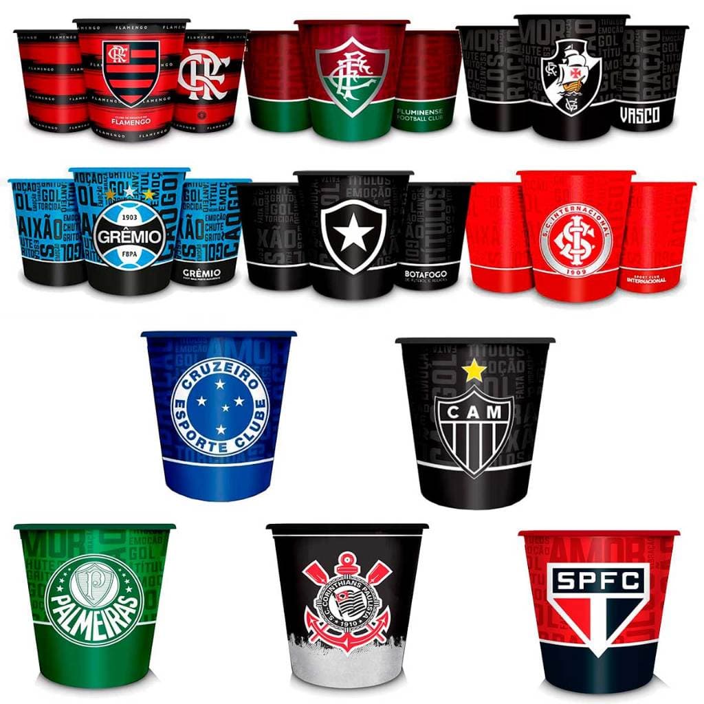 BALDE DE PIPOCA 2,5L TIMES DE FUTEBOL LICENCIADO OFICIAL