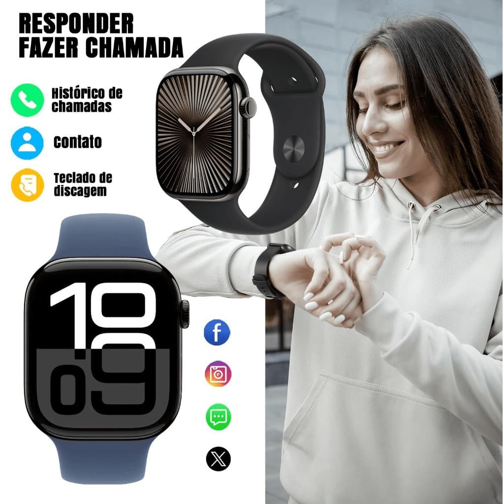 2025 Novo Smartwatch Watch S10 PRO Super Amoled Prova D'Água Lançamento 45 mm 2.08 polegadas wireless bluetooth sports