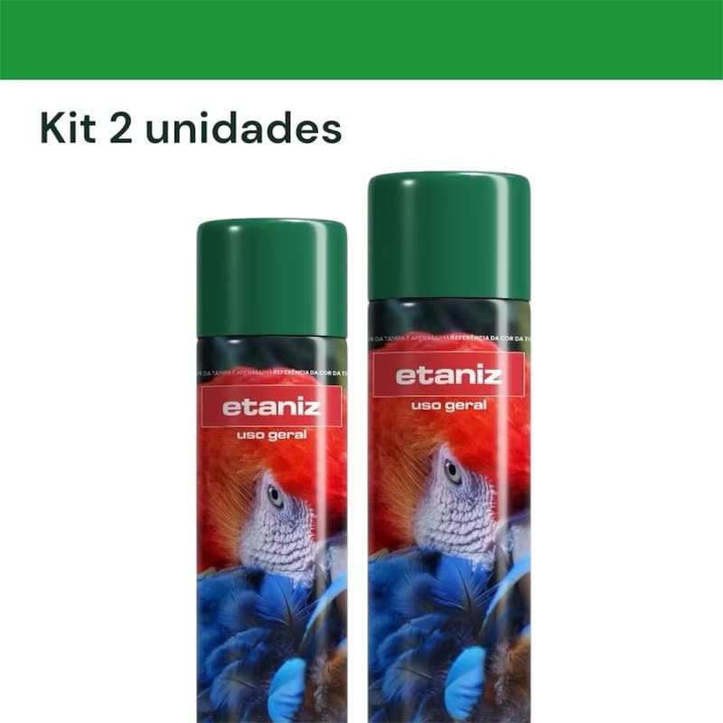 Kit 2 unidades tinta Spray verde claro Profissional Uso Geral Multiuso Automotiva Etaniz 400ML