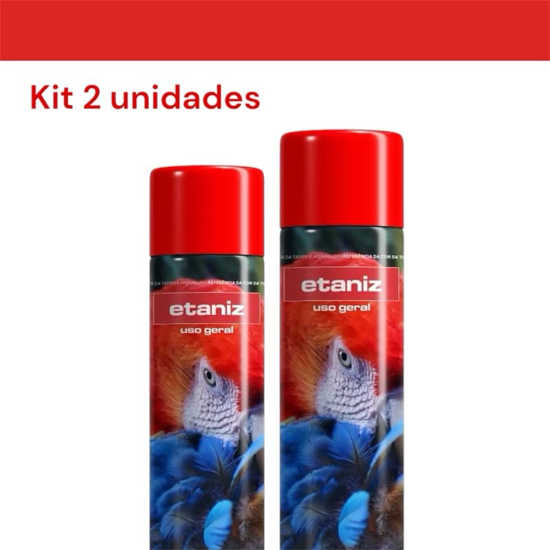 Kit 2 unidades tinta Spray vermelho fosco Profissional Uso Geral Multiuso Automotiva Etaniz 400ML