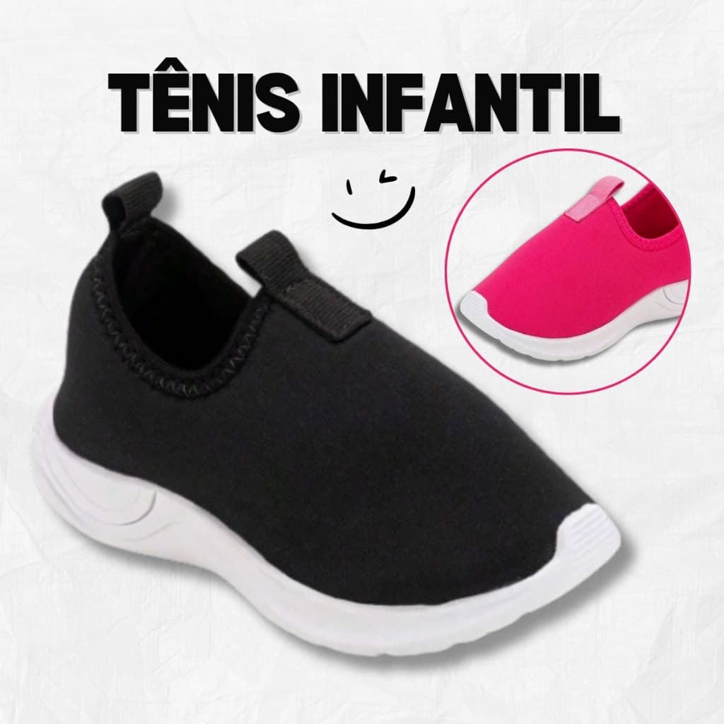 Tenis Infantil Menino e Menina Calce Fácil Feminino e Masculino Confortável Barato