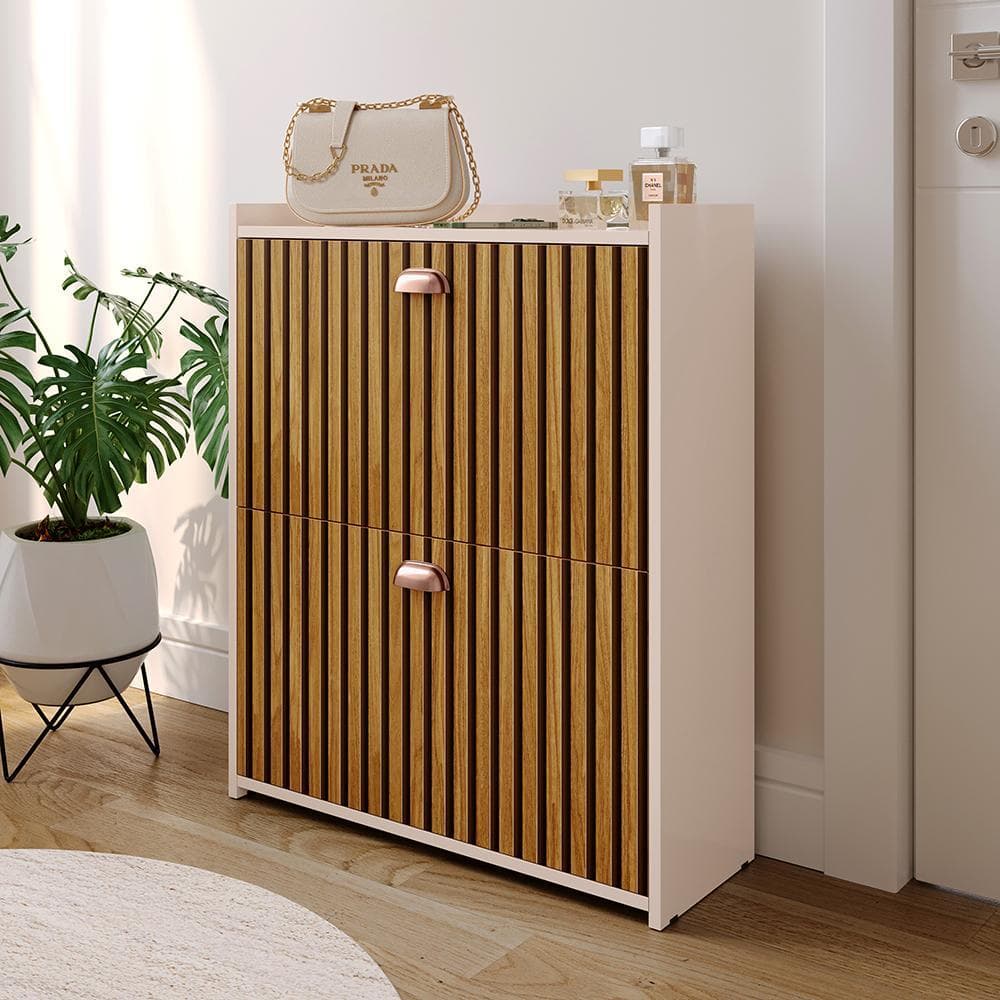 Sapateira Vertical Retrô Closet – Organizador de 12 Pares com 2 Gavetas e Design Elegante