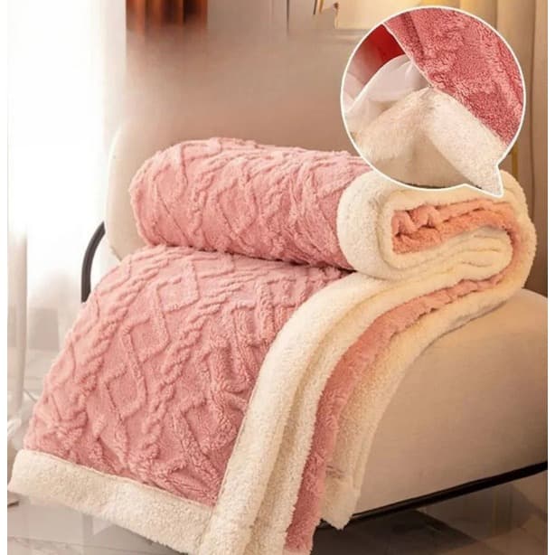 Manta com Sherpa Frio Casal Padrão Modelo com Sherpa 1,80 x 2,20Cama - Roupas de Cama Frio Inverno