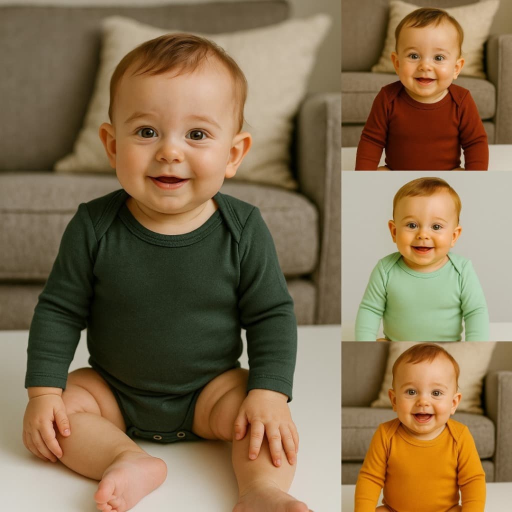 Body de Bebê Infantil Manga Longa Inverno Frio Minimalista Terrosos Neutros 100% Algodão.