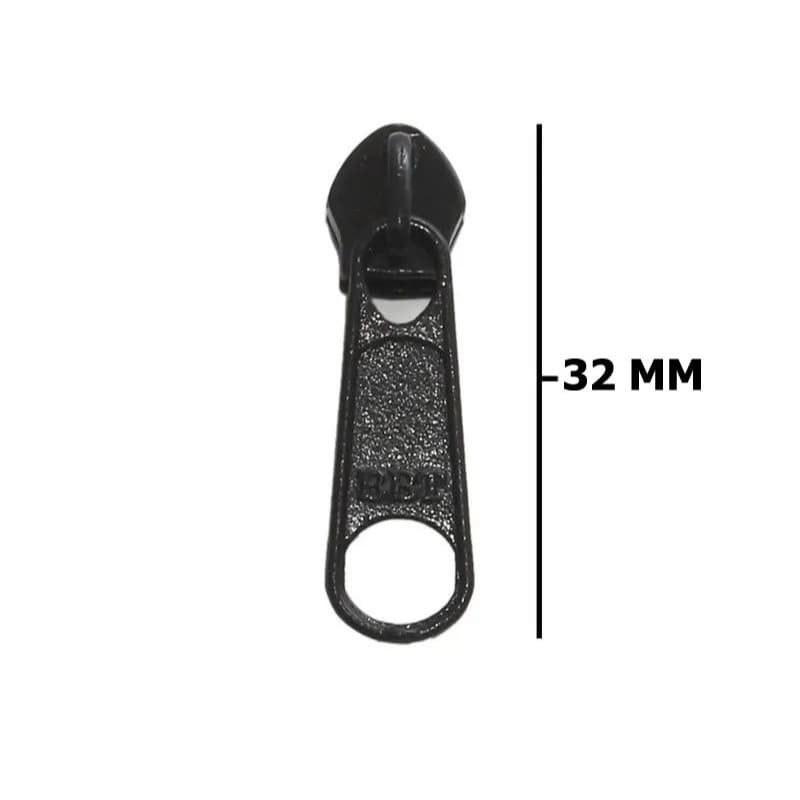 Kit C/10 Unidades - Cursor Para Zíper Grosso 6 -  Niquelado ou Preto