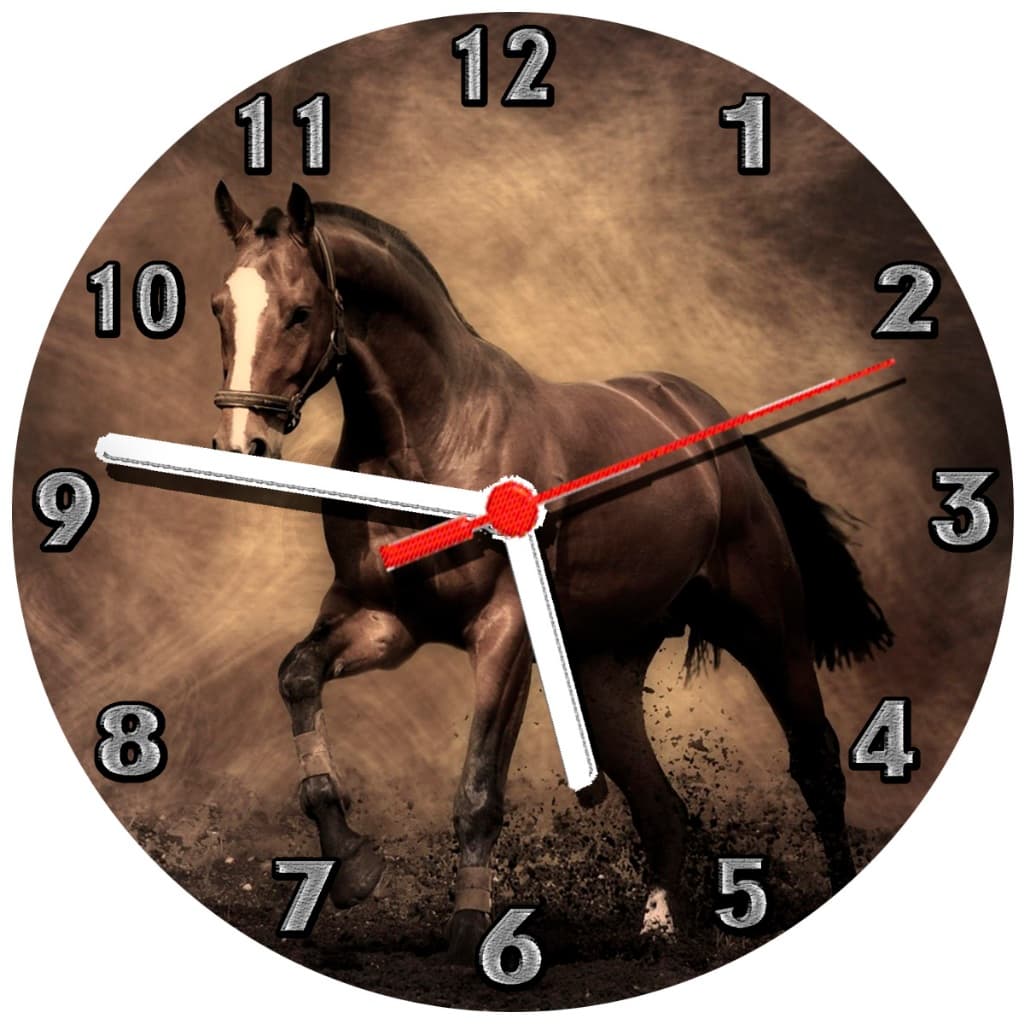 Relógio parede decoração casa cozinha sala animais cavalo country sertanejo - Tamanho - 30 cm