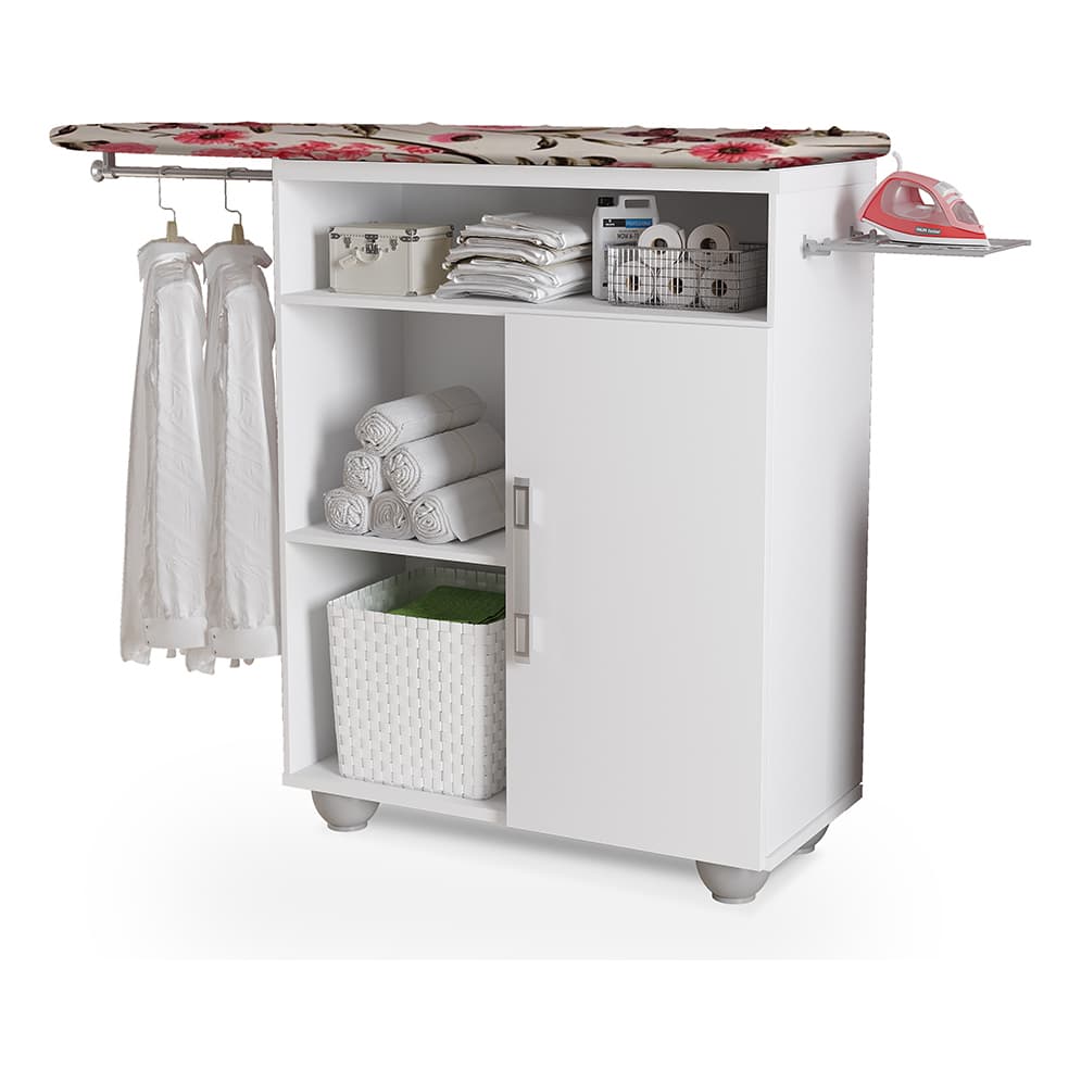 Tabua Mesa Passar Roupa Armarinho Organizador Suporte Ferro Branco