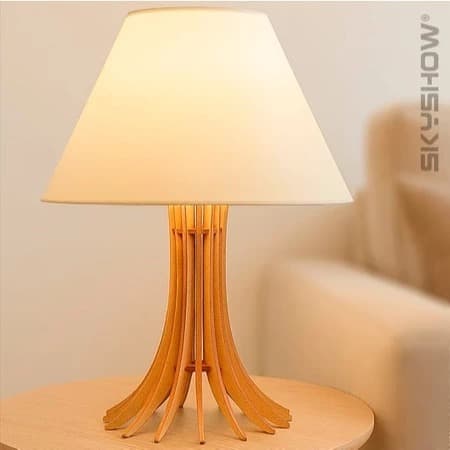 Abajur Giovanna luminaria de mesa sala quarto escritório em mdf cortada a laser Skyshow®