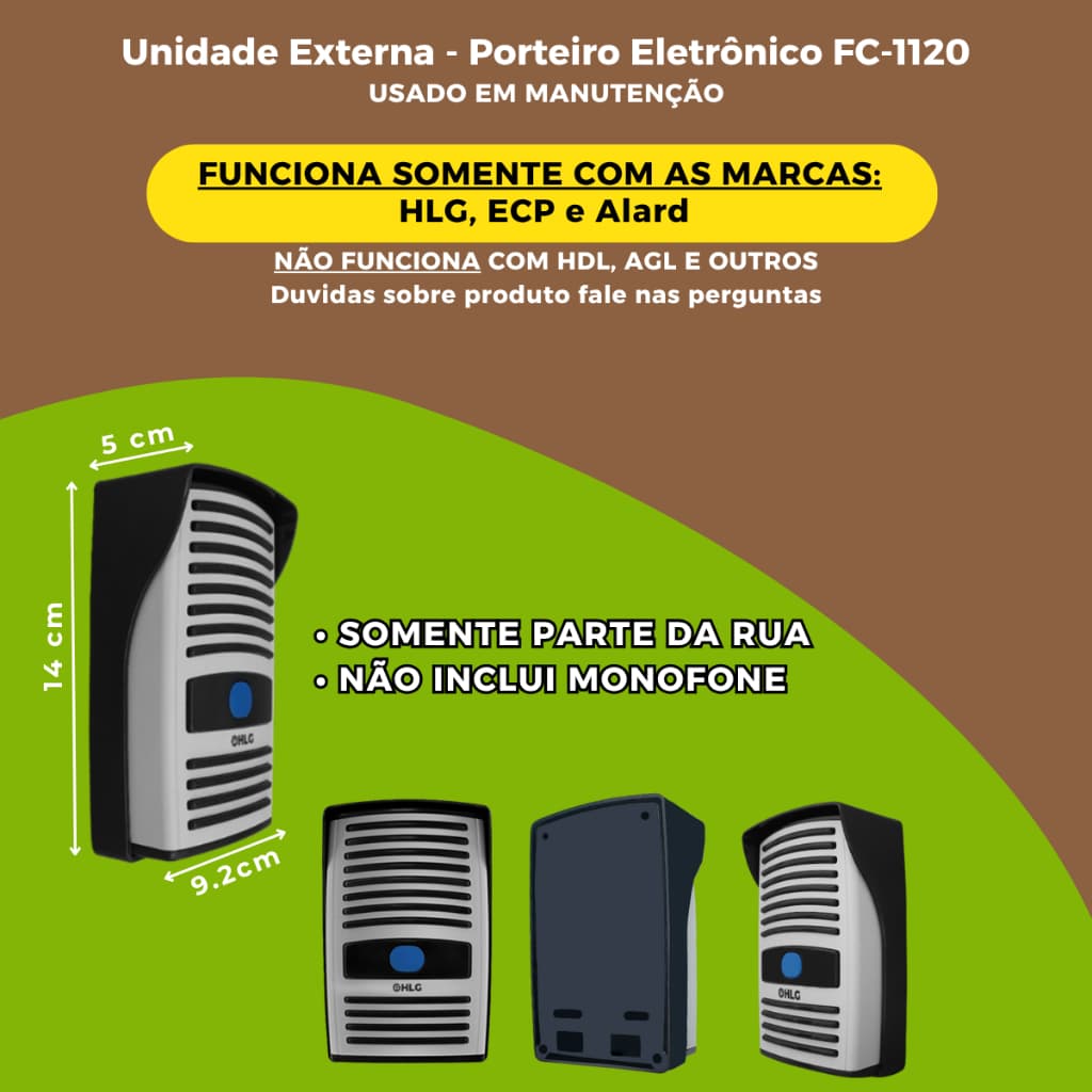 Porteiro Eletronico Interfone Reposição Externo