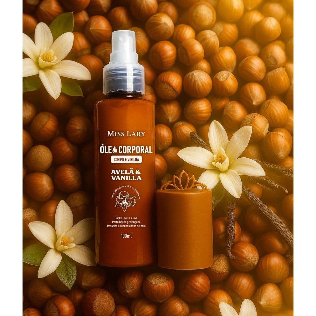 Oleo Corporal - Corpo e Virilha - AVELÃ & BAUNILHA OU AMENDOA - 100ml