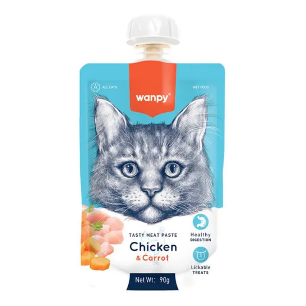 Petisco Para Cachorro Wanpy Creamy Sachê De Frango, Cenoura e ervilha 90g