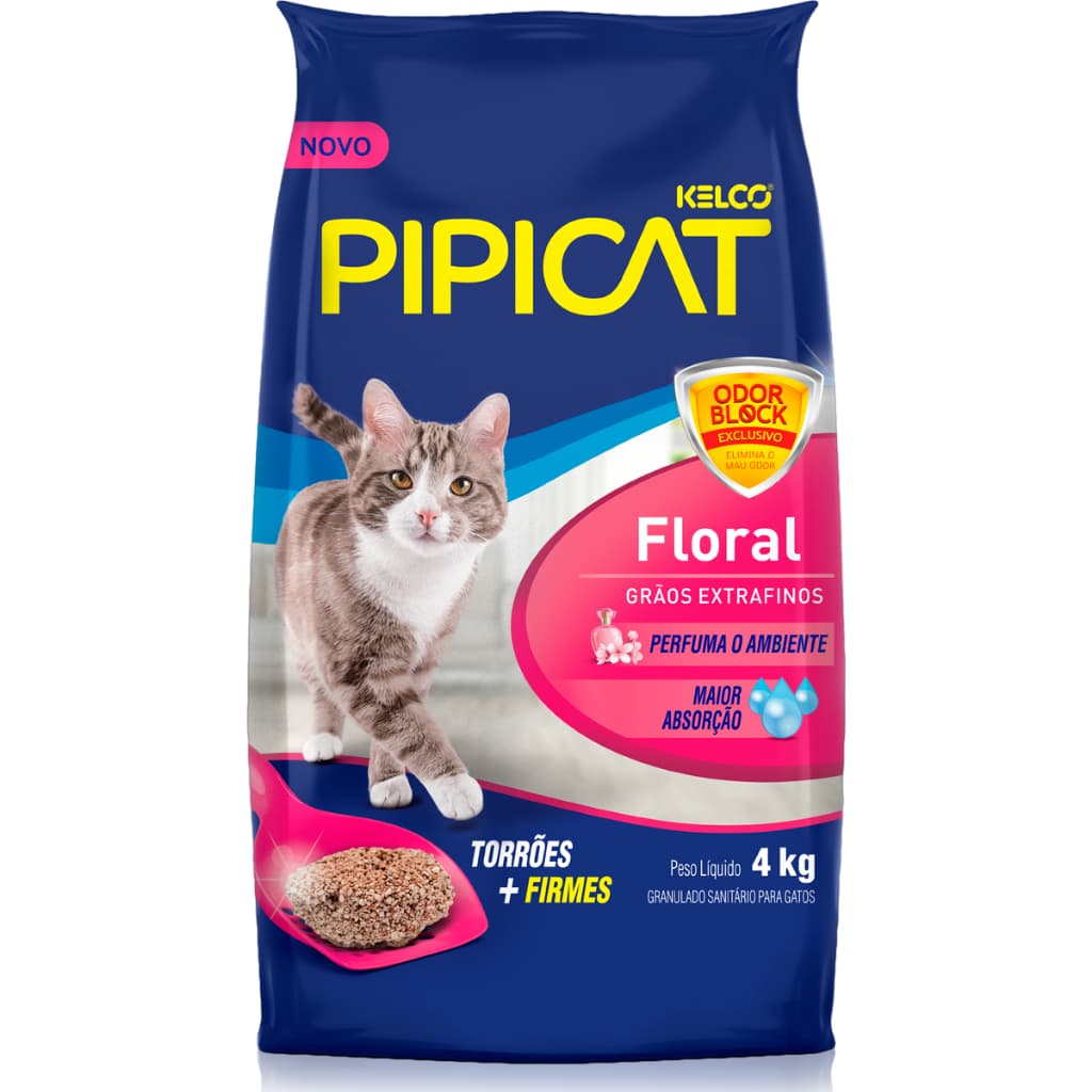 Areia Pipicat Floral Areia Higienica para Gatos 4 kg