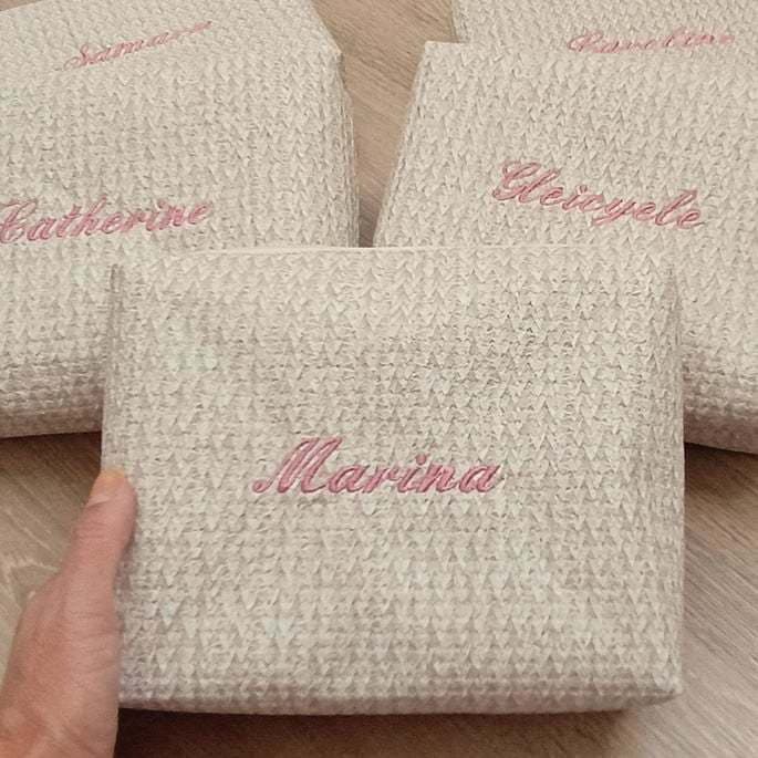 Kit 05 Necessaire Personalizada com Nome Bordado