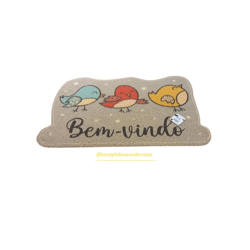 Tapete Capacho Bichinhos 38 x 58 cm em Vinil para decoração