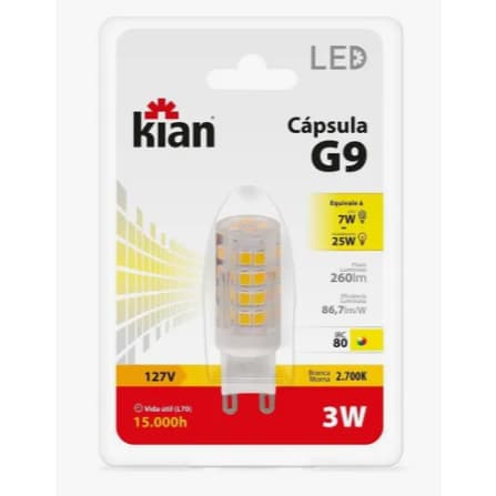 Lâmpada Led G9 3w 2700k 127v
